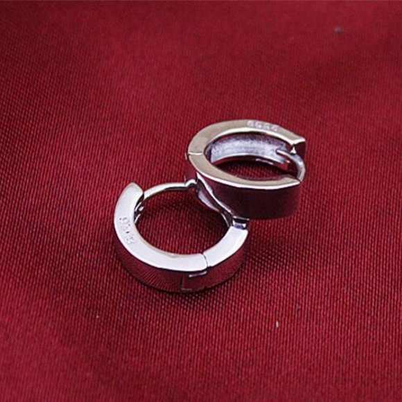 NEW 925 Sterling Silver Small Round Hoop Earrings - Picture 4 of 10
